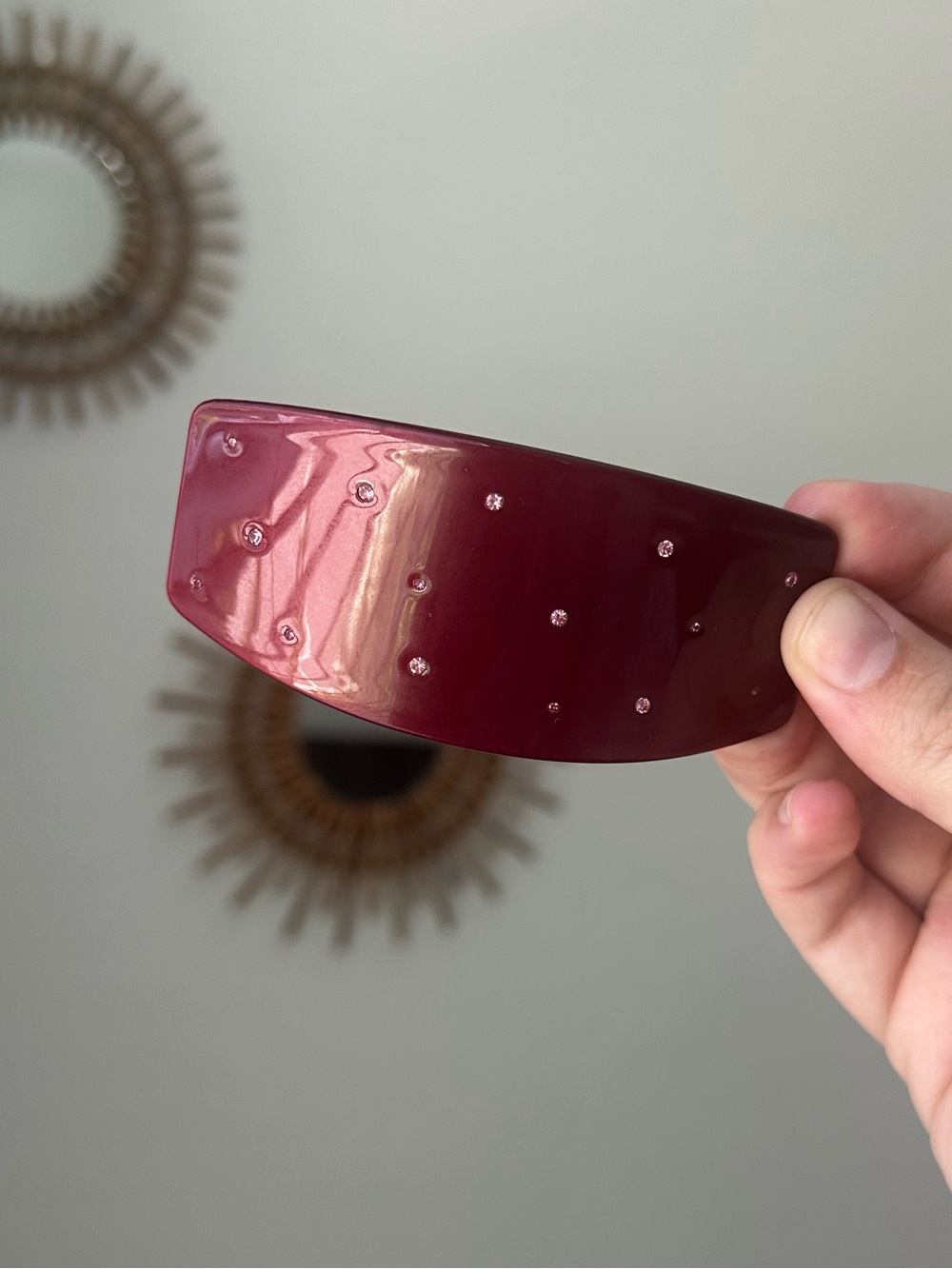 ponytail barrette in mulled wine
